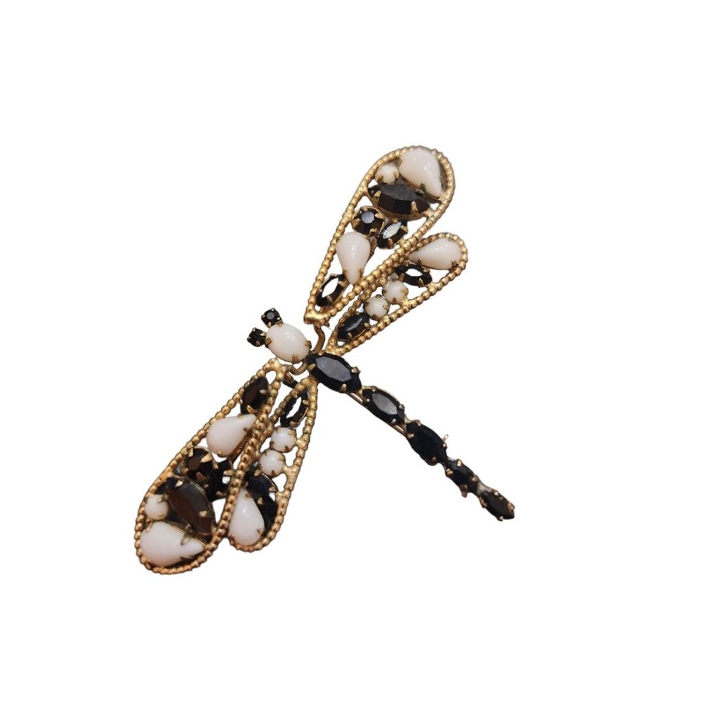 Vintage Unsigned Verified Schreiner Trembling Dragonfly Brooch (A2198)